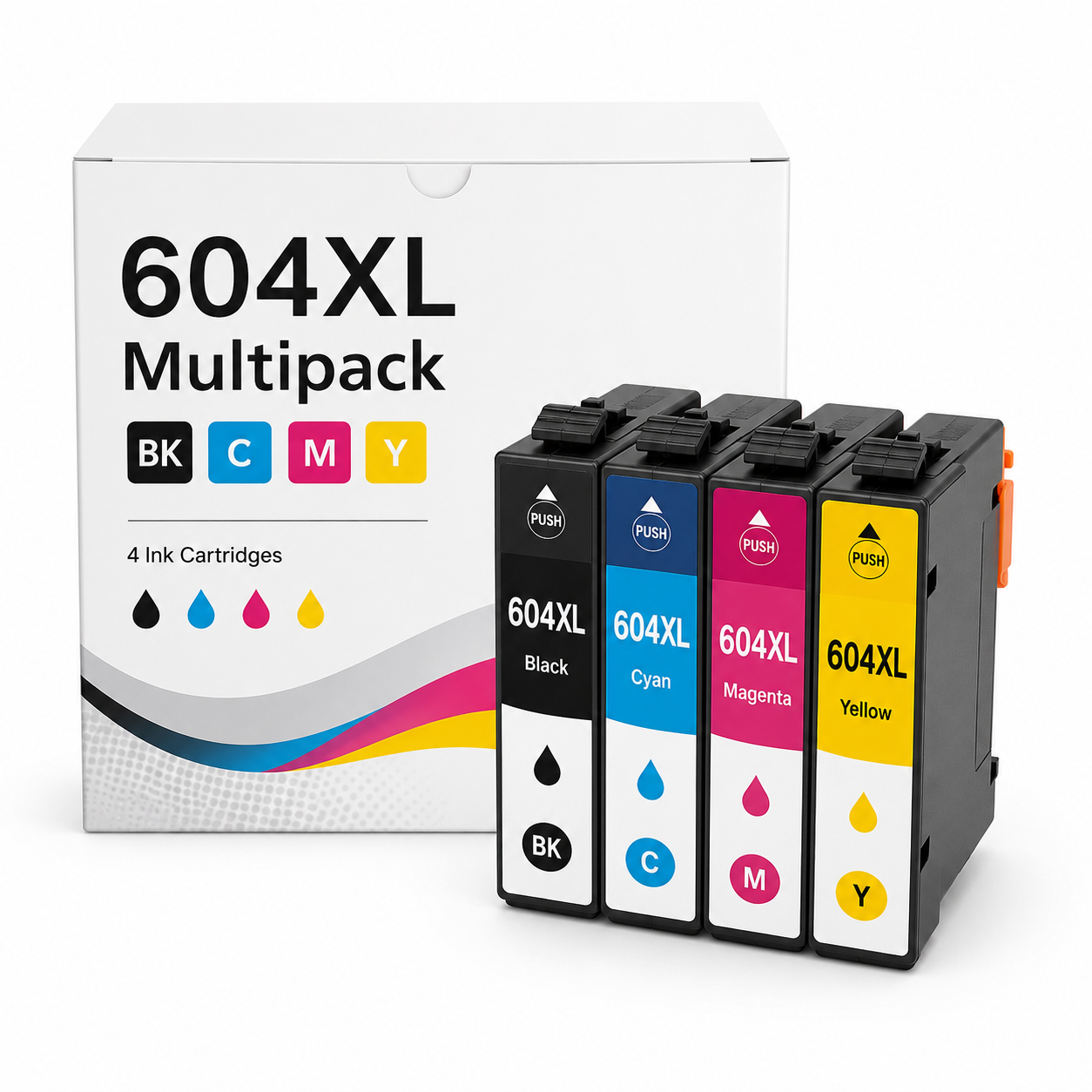 epson 604xl multipack Epson 604XL Huismerk Multipack Inktcartridges - Zwart, Cyaan, Magenta en Geel - Afbeelding 1
